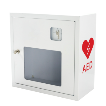 Szafka na Defibrylator AED biała typu zbij szybkę