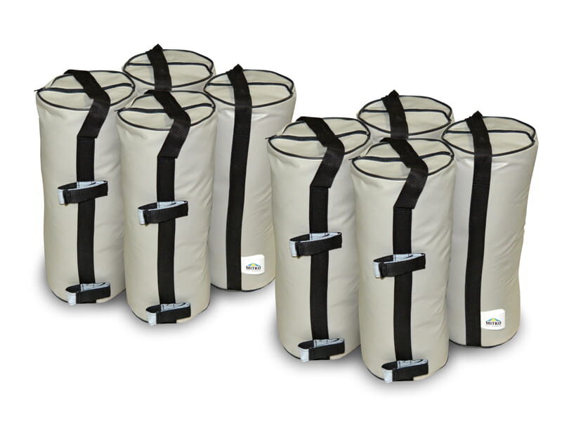 8 obciążników piaskowych 16 kg do namiotu 3x4,5 i 4x6